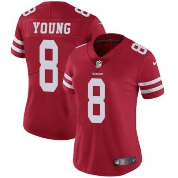 Women's NFL San Francisco 49ers #8 Steve Young Red Vapor Untouchable Limited Stitched Jersey(Run Small)